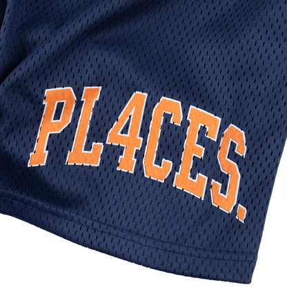 BAGGY MESH SHORTS - NAVY/ORANGE